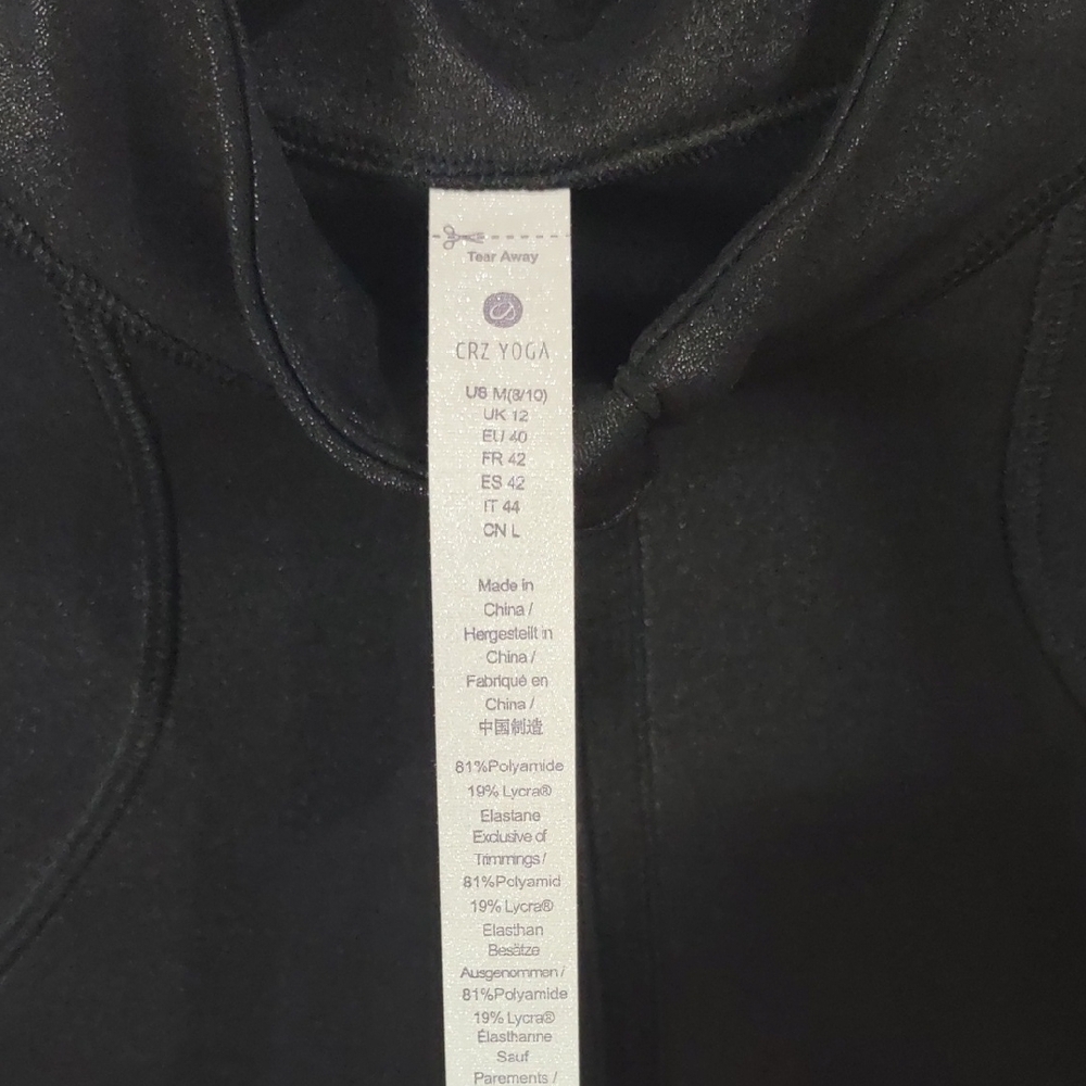CRZ YOGA FAUX LEATHER Black Women's Long Sleeve Top - Picture 6 of 17